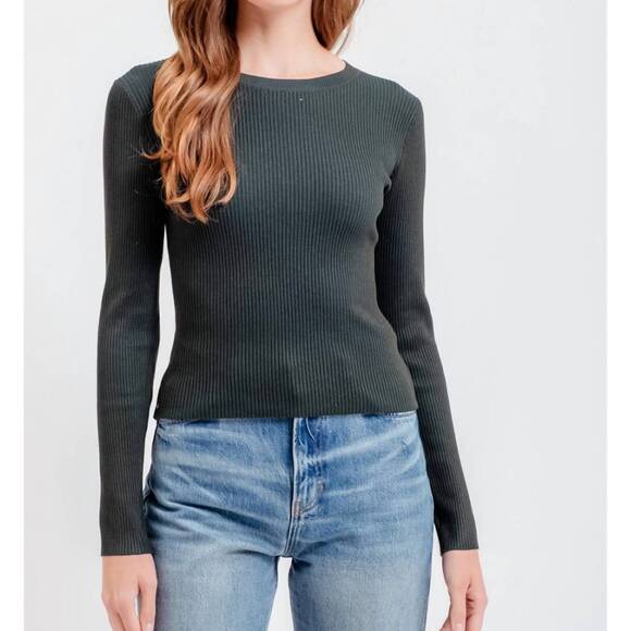 THE WORKSHOP Sweaters - NEW THE WORKSHOP basics ribbed sweater in green